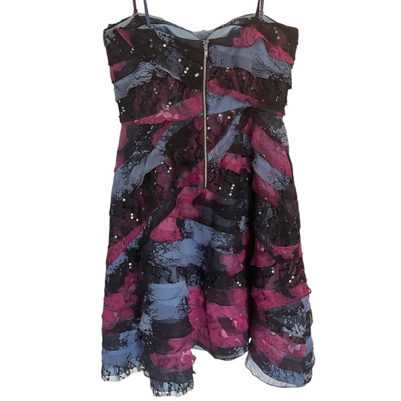 Tracy Reese Tiered Ruffled Cocktail Dress, violet, sequin and lace - Picture 5 of 7